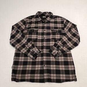 MTN OPS Black Gray Plaid Long Sleeve Flannel Shirt Sz XXL